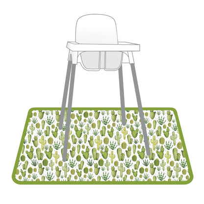 Desert Cactus Splash Mat - A Waterproof Catch-All for Highchair Spills and More!
