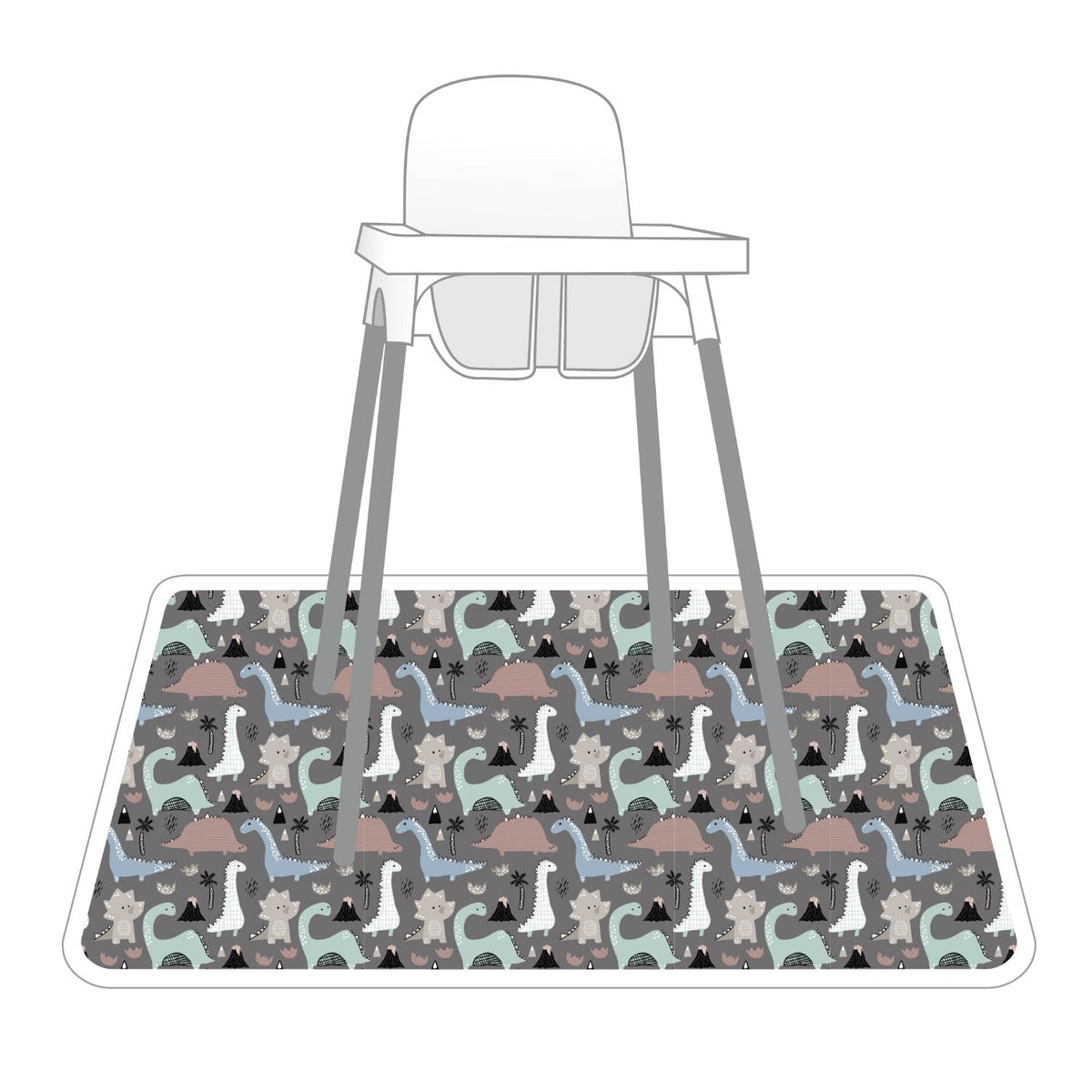 Dinosaur Drawing Splash Mat - A Waterproof Catch-All for Highchair Spills and More!