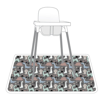 Dinosaur Drawing Splash Mat - A Waterproof Catch-All for Highchair Spills and More!