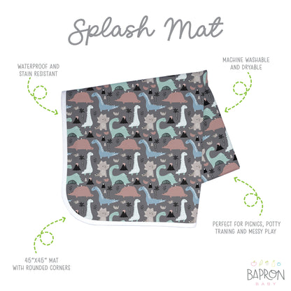 Dinosaur Drawing Splash Mat - A Waterproof Catch-All for Highchair Spills and More!