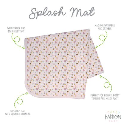 Pink Ice Cream Splash Mat - A Waterproof Catch-All for Highchair Spills and More!