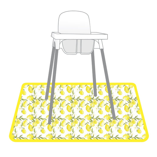 Fresh Lemon Splash Mat - A Waterproof Catch-All for Highchair Spills and More!