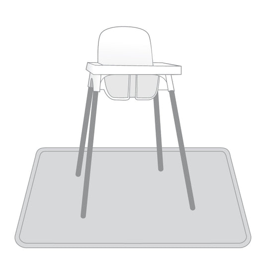 Solid Light Gray Minimalist Splash Mat - A Waterproof Catch-All for Highchair Spills and More!