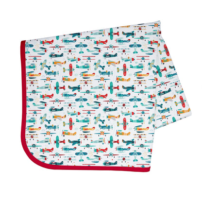 Retro Airplanes Splash Mat - A Waterproof Catch-All for Highchair Spills and More!