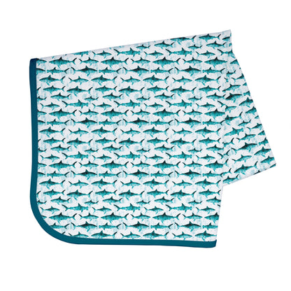 Shark Attack Splash Mat - A Waterproof Catch-All for Highchair Spills and More!