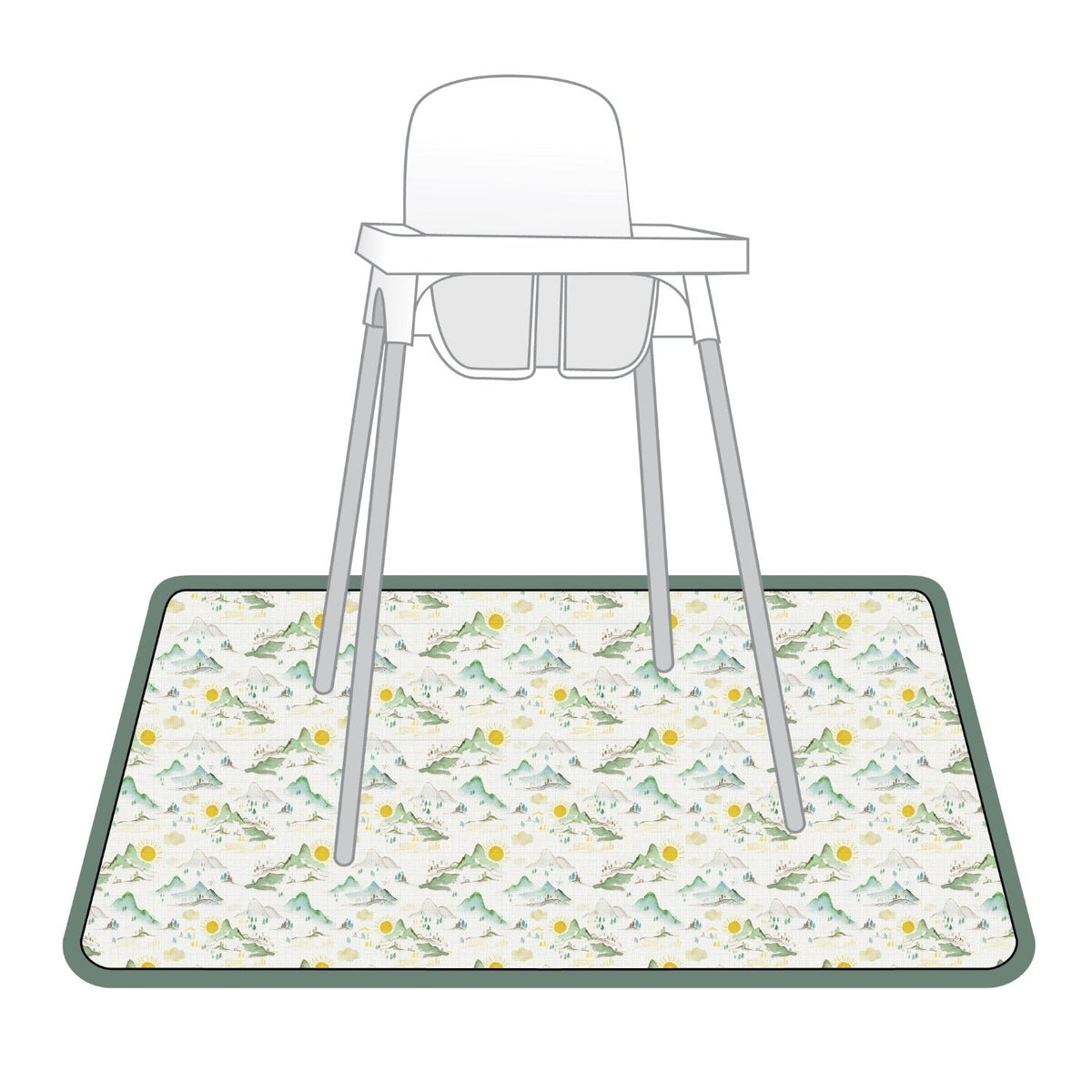 Mountain Mist Splash Mat - A Waterproof Catch-All for Highchair Spills and More!