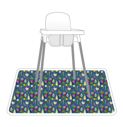 Organic Produce Splash Mat - A Waterproof Catch-All for Highchair Spills and More!