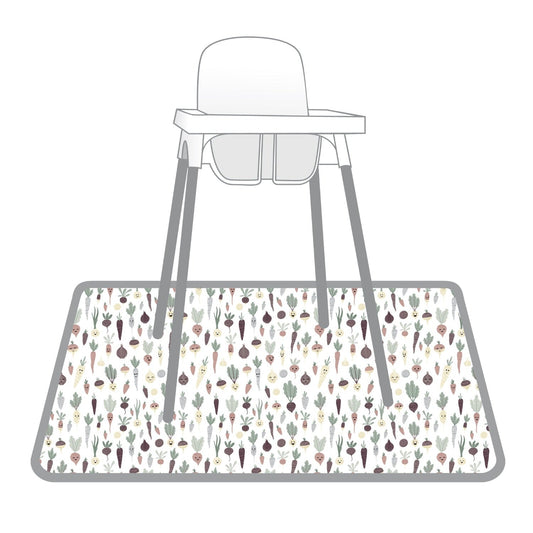 Root Veggies Splash Mat - A Waterproof Catch-All for Highchair Spills and More!