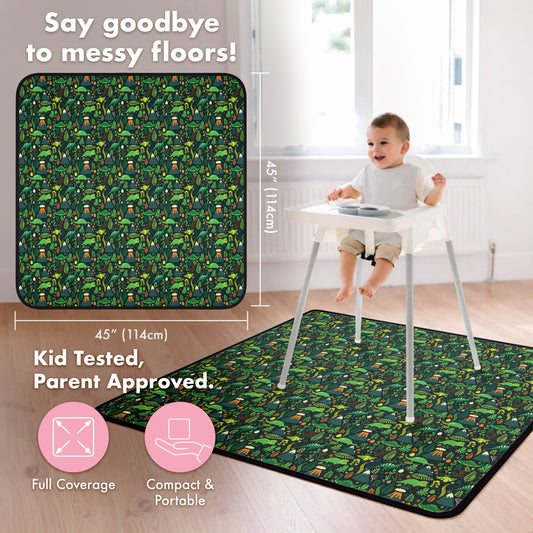 Dino Days Splash Mat - A Waterproof Catch-All for Highchair Spills and More! SALE