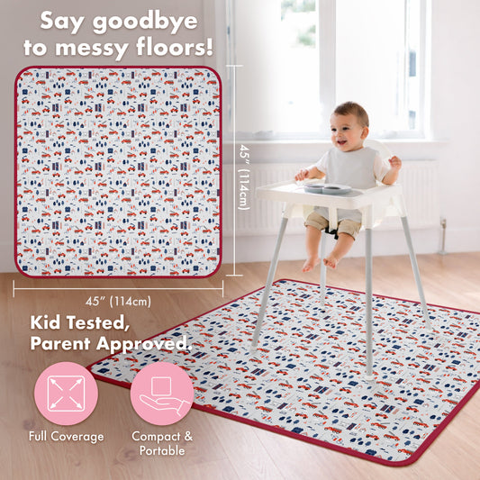 Be Brave - Firefighter Splash Mat - A Waterproof Catch-All for Highchair Spills and More!