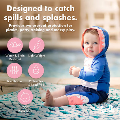 Solid Sage Minimalist Splash Mat - A Waterproof Catch-All for Highchair Spills and More!