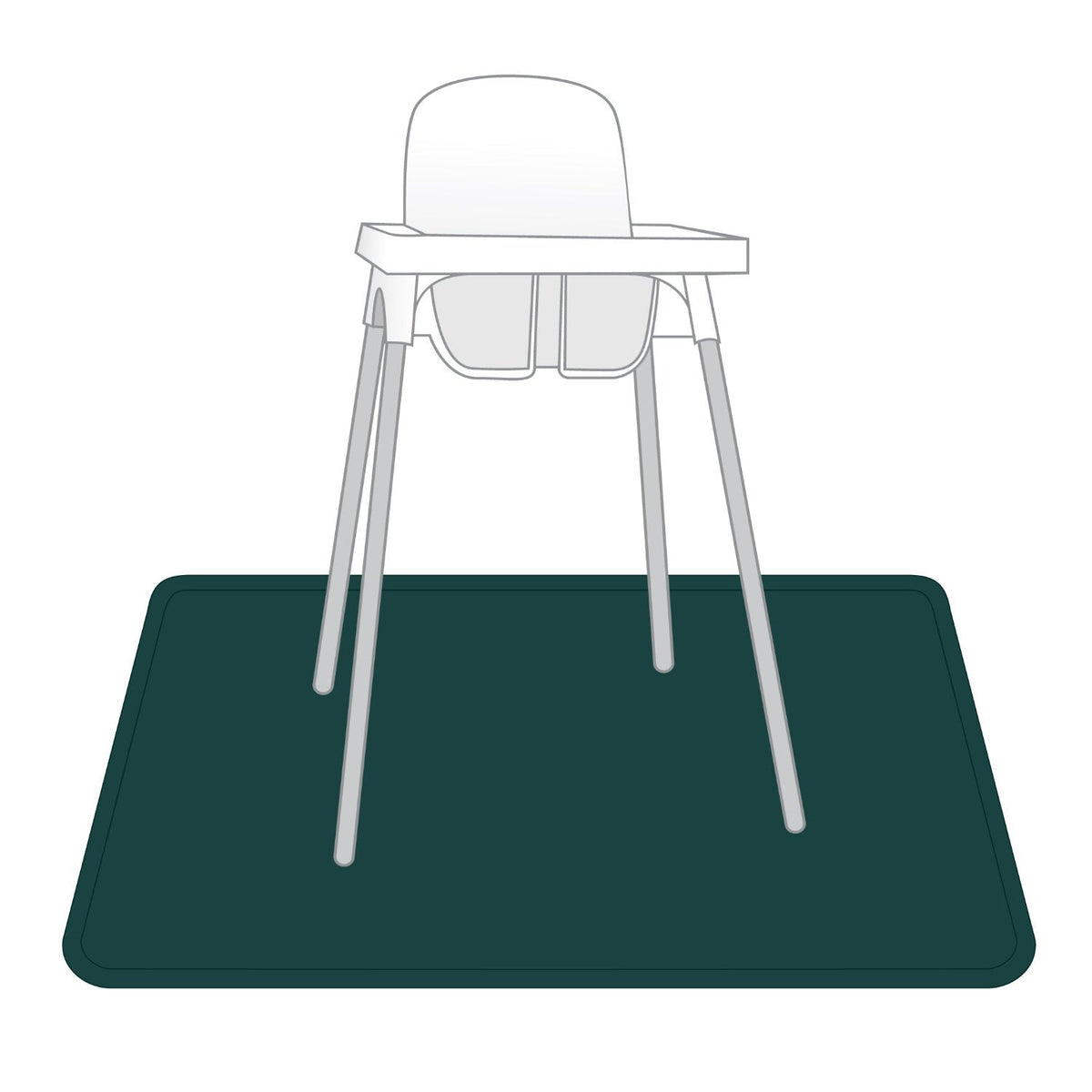 Solid Pine Minimalist Splash Mat - A Waterproof Catch-All for Highchair Spills and More!