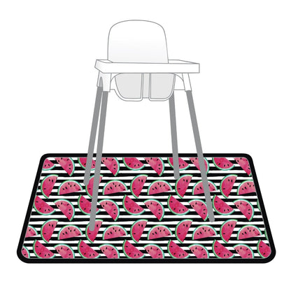 Summer Stripes - Watermelon - Splash Mat - A Waterproof Catch-All for Highchair Spills and More! SALE