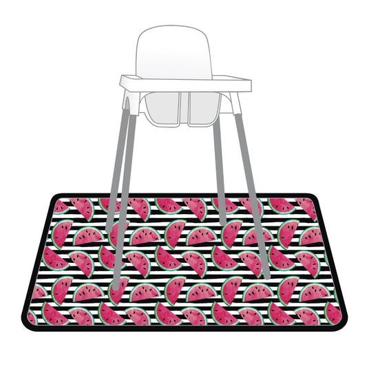 Summer Stripes - Watermelon - Splash Mat - A Waterproof Catch-All for Highchair Spills and More! SALE