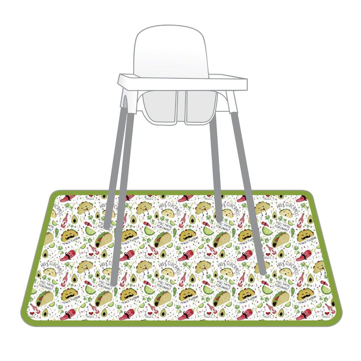 Taco Party Splash Mat - A Waterproof Catch-All for Highchair Spills and More!