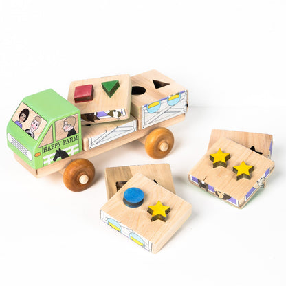 Shape Recognition Stackable Puzzle Truck - Horse Trailer | Nominated for 2026 Astra Play Award | Printed in the USA 🇺🇸