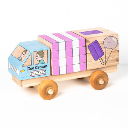 Shape Recognition Stackable Puzzle Truck - Ice Cream Truck | Printed in the USA 🇺🇸