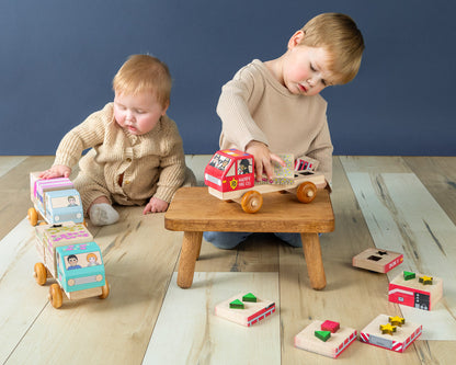 Shape Recognition Stackable Puzzle - Fire Truck | Printed in the USA
