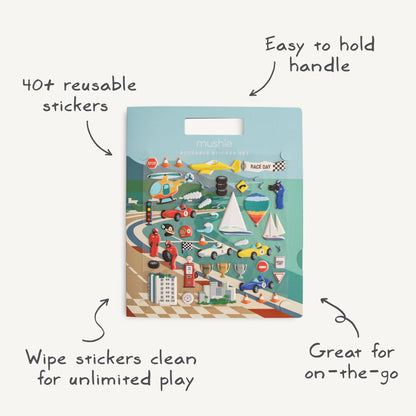 Reusable Race Cars Sticker Set