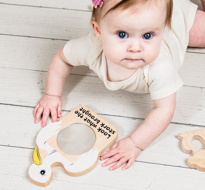 Look at ME! Little Explorers Baby's First Mirror - Friendly Stork | Made in the USA 🇺🇸