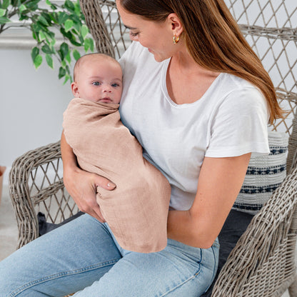 Muslin Swaddle Blanket, 47” x 47” in Blush, 1 Pack