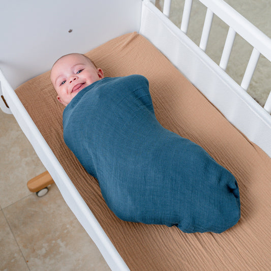 Muslin Swaddle Blanket, 47” x 47” in Neptune, 1 Pack