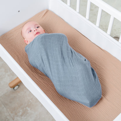 Muslin Swaddle Blanket, 47” x 47” in Pacific Blue, 1 Pack