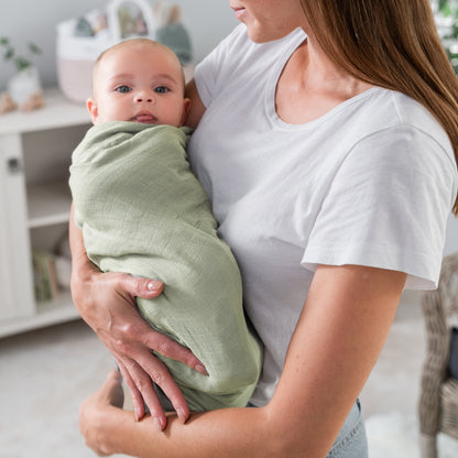 Muslin Swaddle Blanket, 47” x 47” in Sage, 1 Pack