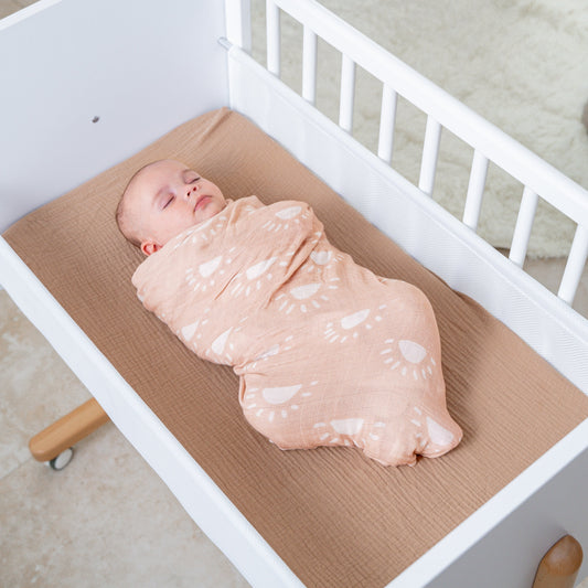 Muslin Swaddle Blanket, 47” x 47” in Blush Sun, 1 Pack