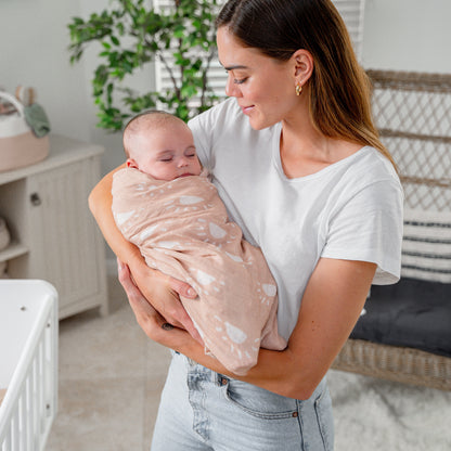 Muslin Swaddle Blanket, 47” x 47” in Blush Sun, 1 Pack