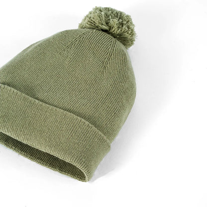 Knit Baby Pom Beanie in Sage Green
