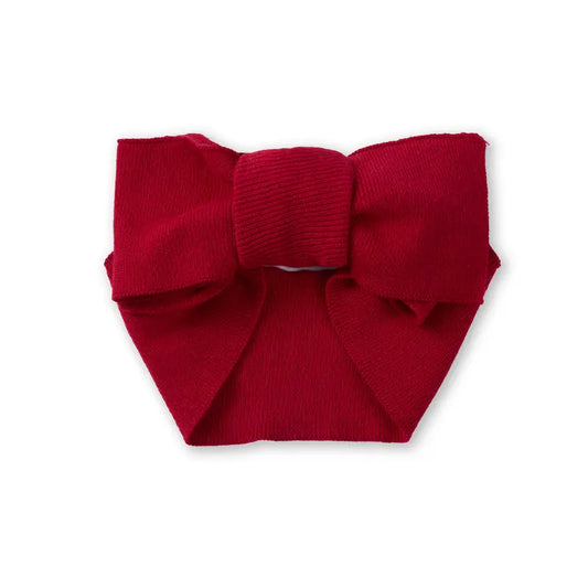 Knitted Oversized Topknot in Red Xmas