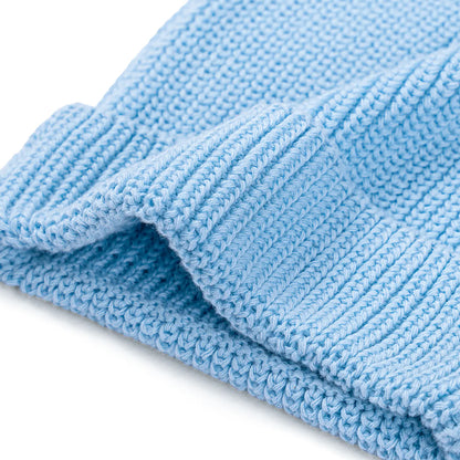 Bunny Ear Knit Beanie in Baby Blue