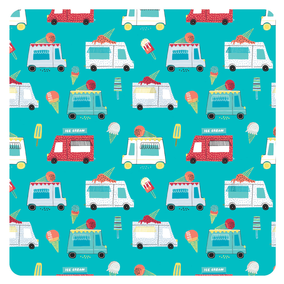 Ice Cream Truck Splash Mat - A Waterproof Catch-All for Highchair Spills and More!