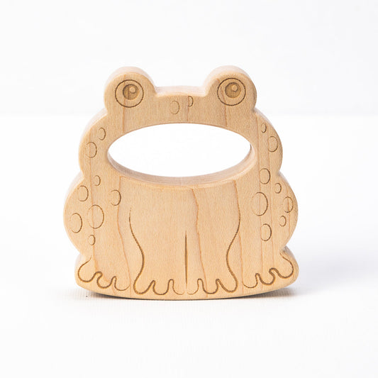 Soothing Frog Teether with Organic Cotton Bag | Made in the USA 🇺🇸