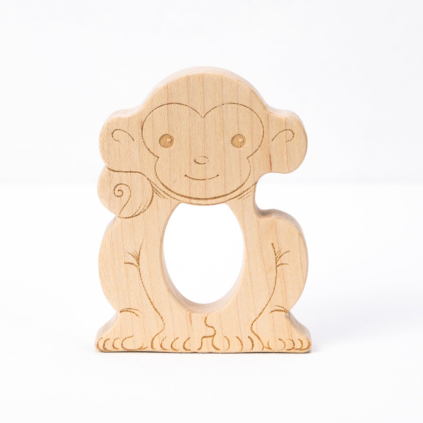 Soothing Monkey Teether with Organic Cotton Bag | Made in the USA 🇺🇸
