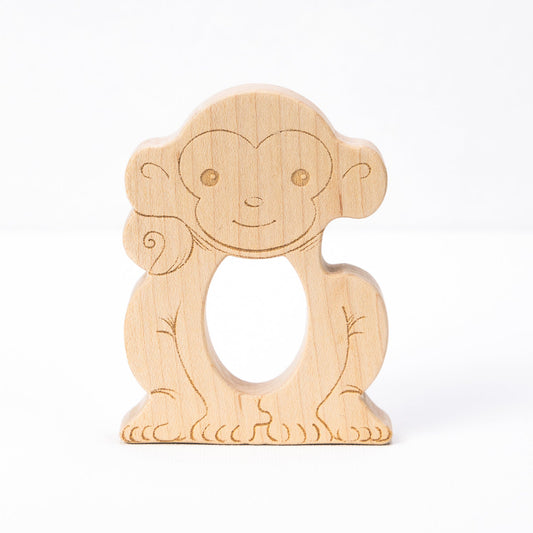 Soothing Monkey Teether with Organic Cotton Bag | Made in the USA 🇺🇸