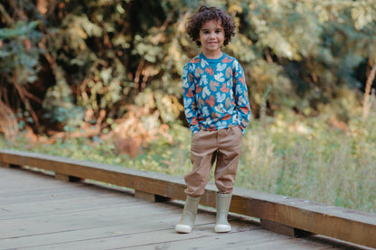 Bamboo Blend Crewneck Long Sleeve Shirt - Squirrel Scurry