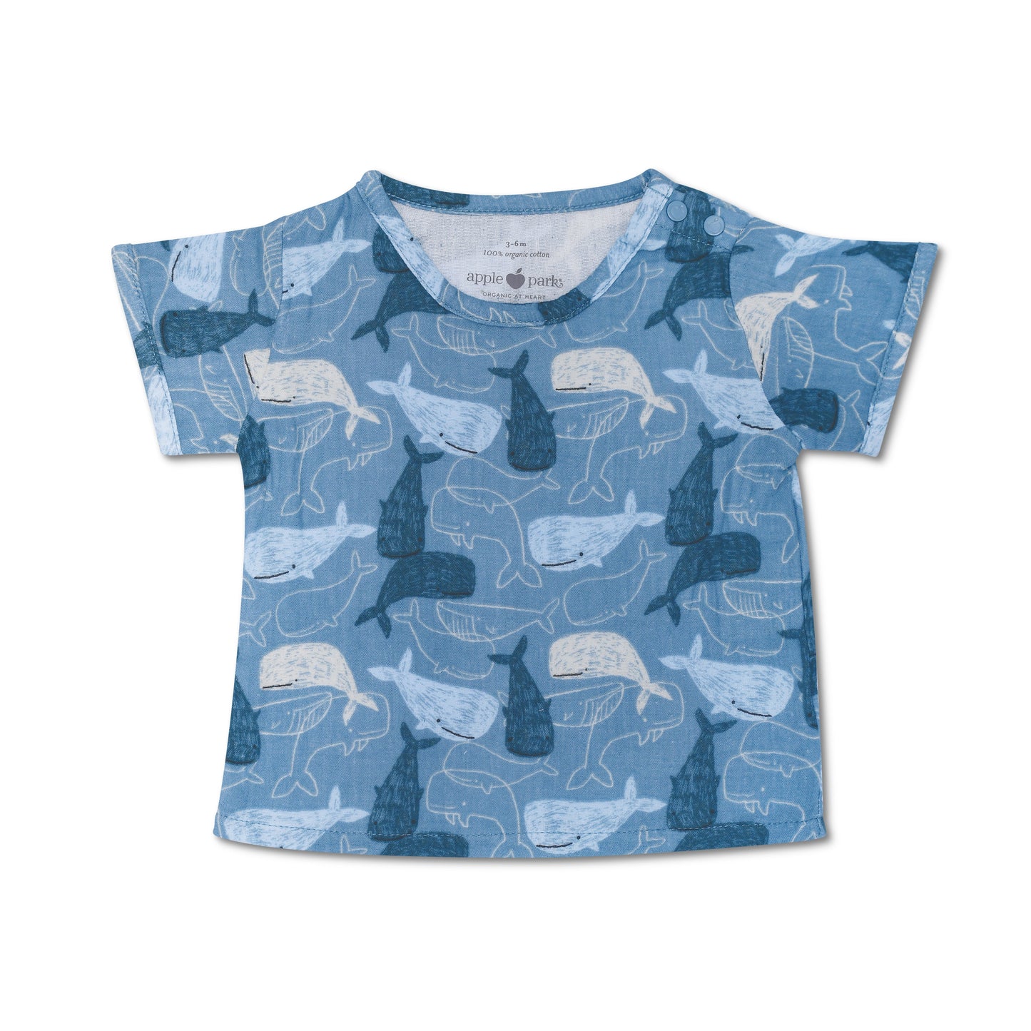 Muslin Short Sleeve Boxy Fit Top - Whale Tales