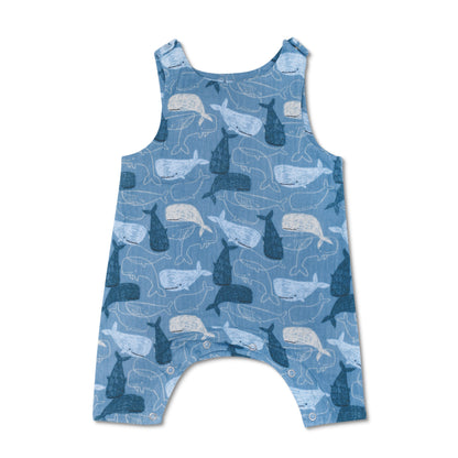 Muslin Snap Jumpsuit - Whale Tales