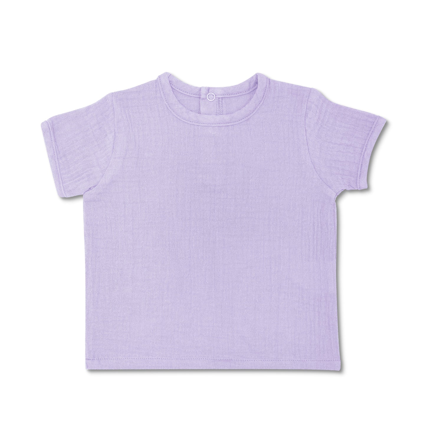 Muslin Short Sleeve Boxy Fit Top - Lavender