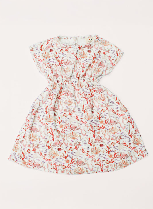 Delphine Dress - Rosy Coral Reef