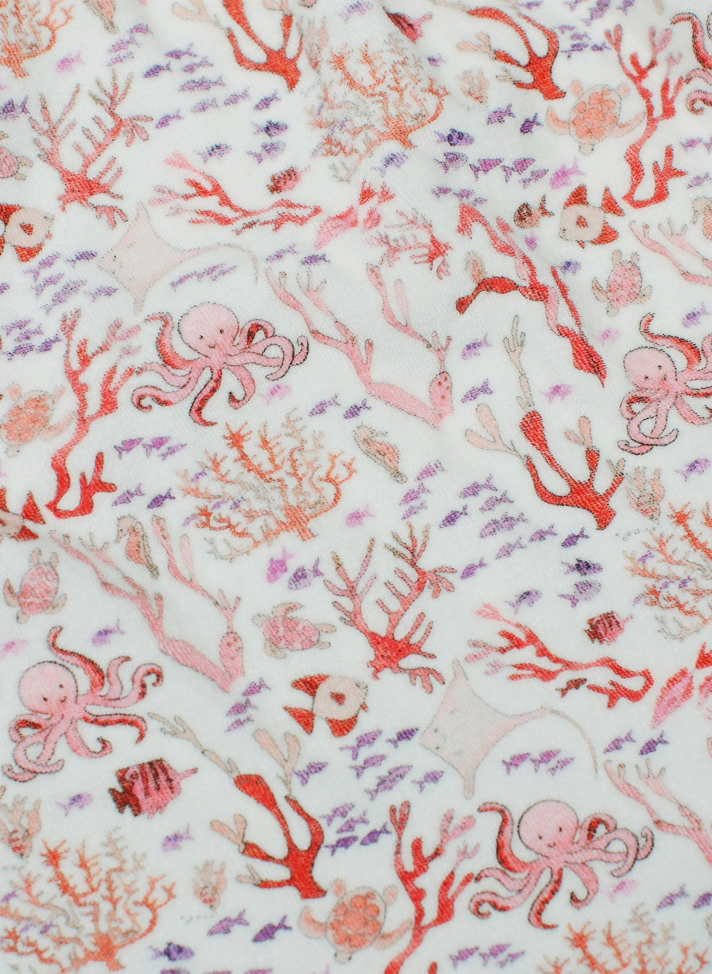 Hooded Bath Towel - Rosy Coral Reef