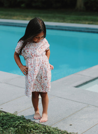Delphine Dress - Rosy Coral Reef