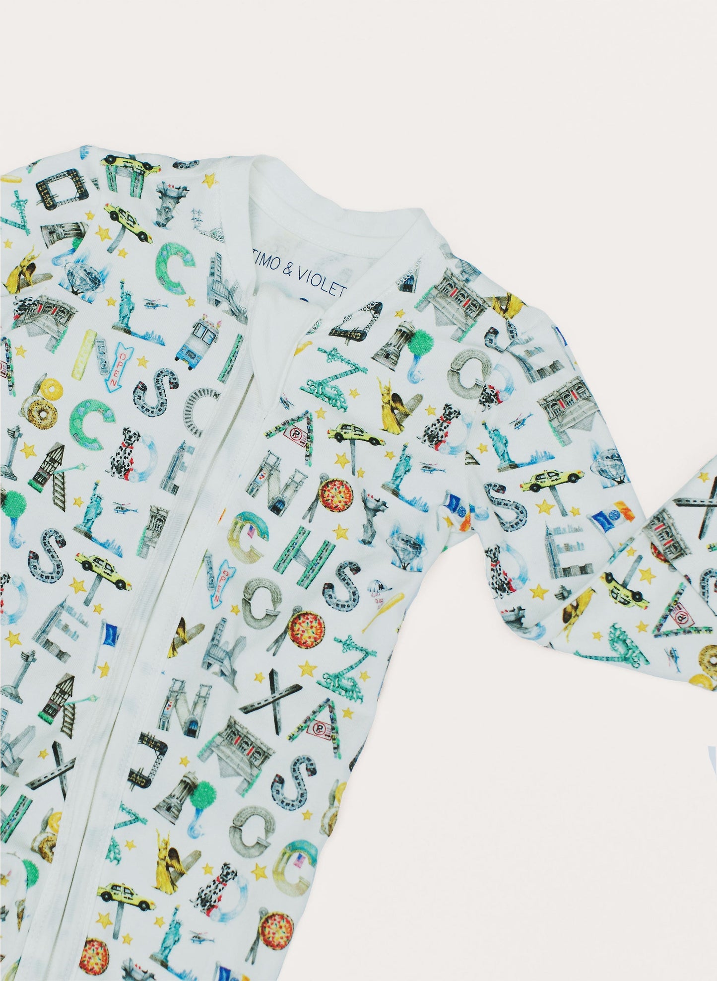 Baby Zippered One-Piece - NYC Alphabet