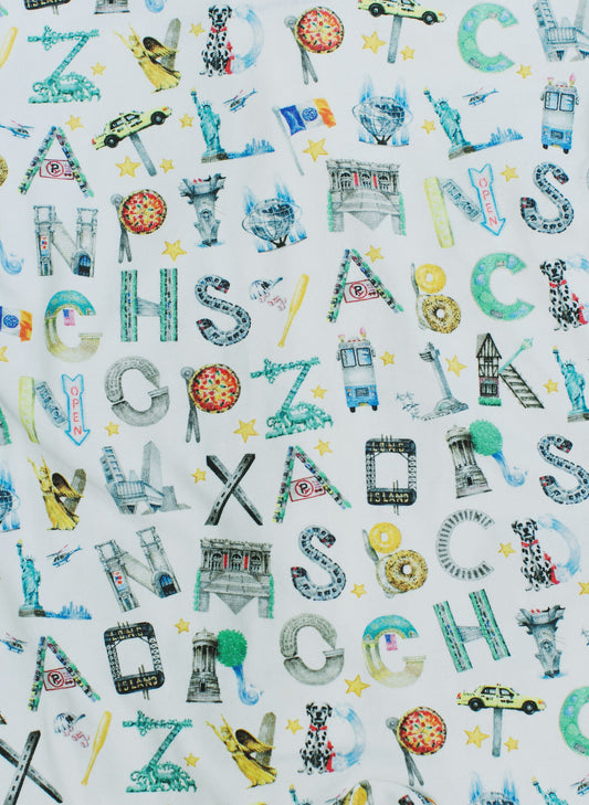 Baby Zippered One-Piece - NYC Alphabet