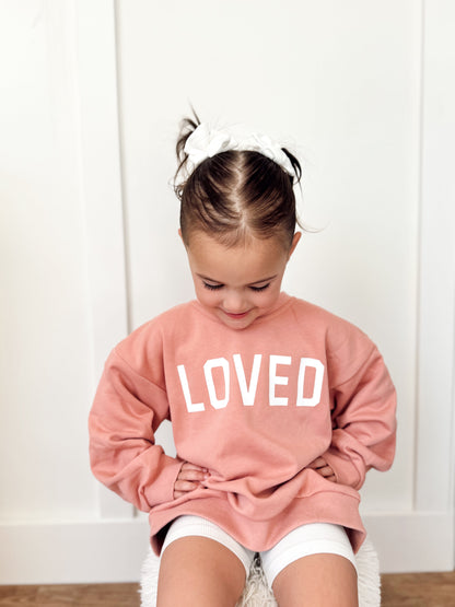 Loved Crewneck Sweatshirt - Red or Pink