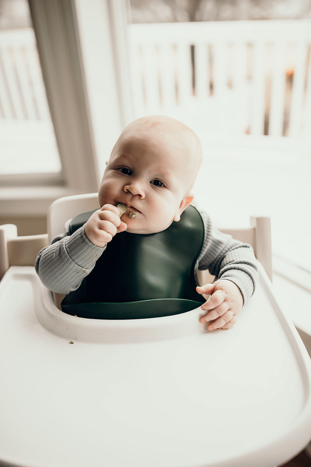 Forrest Green Silicone Bib with Crumb Catcher