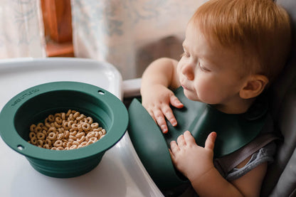 Forrest Green Silicone Bib with Crumb Catcher
