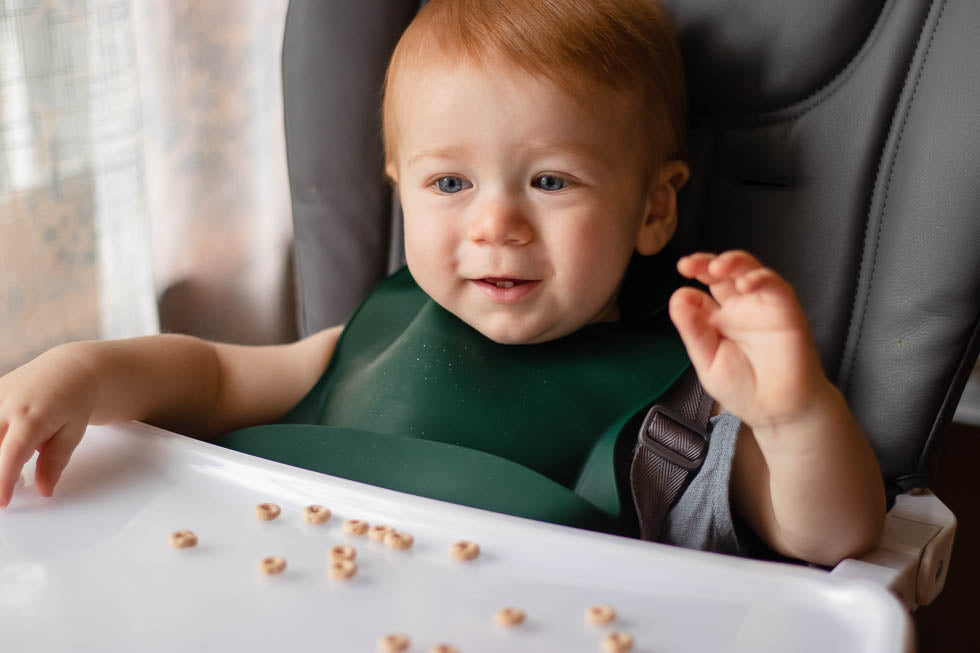 Forrest Green Silicone Bib with Crumb Catcher